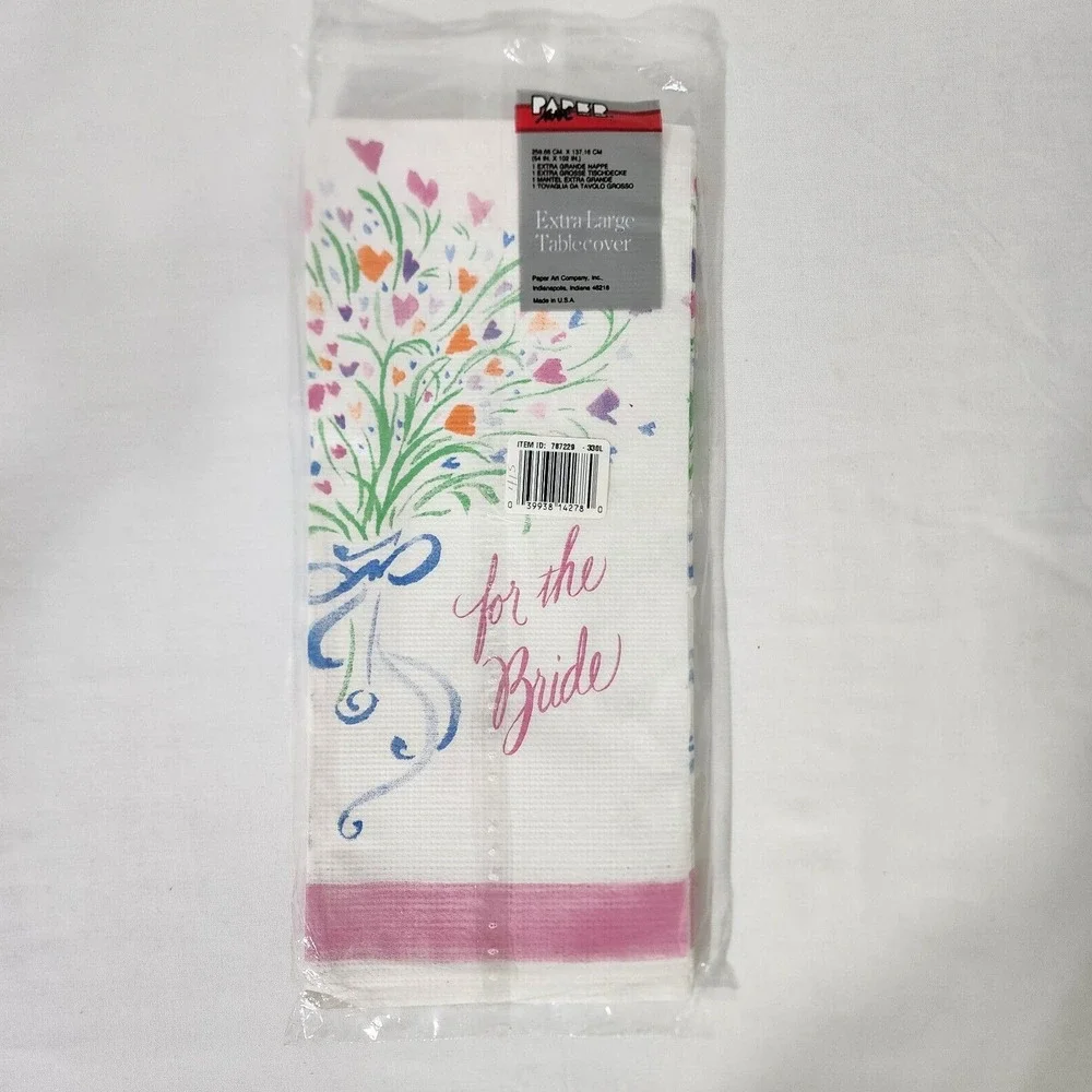 Vintage Paper Art Extra Large Table Cover For The Bride 54x102